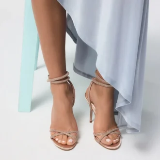 Manaelden Sandal med remmar och klack, Stilettklack